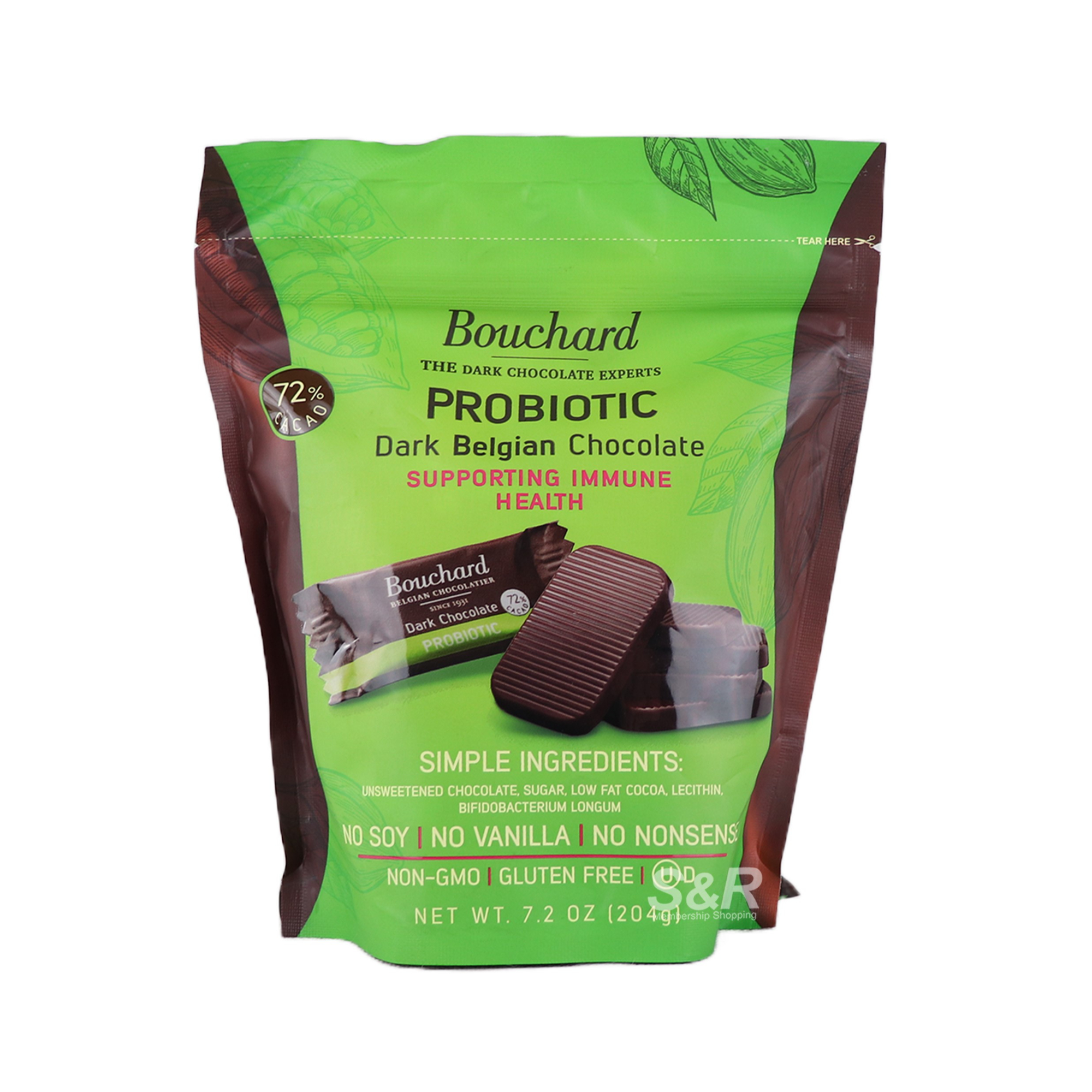 Bouchard Probiotic Dark Belgian Chocolate 204g Bouchard Probiotic Dark Belgian Chocolate 204g